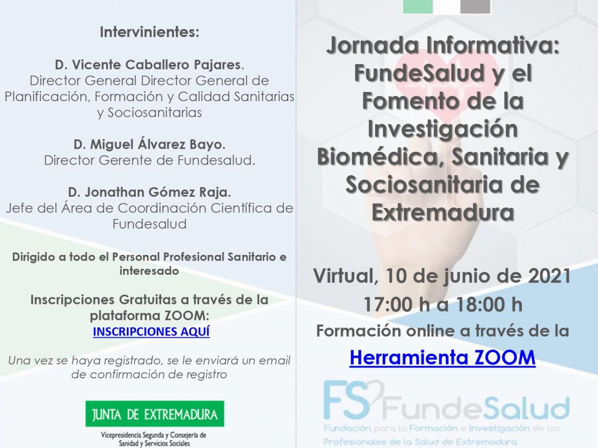 Jornada Informativa: FundeSalud y el Fomento de la Investigación Biomédica, Sanitaria y Sociosanitaria de Extremadura