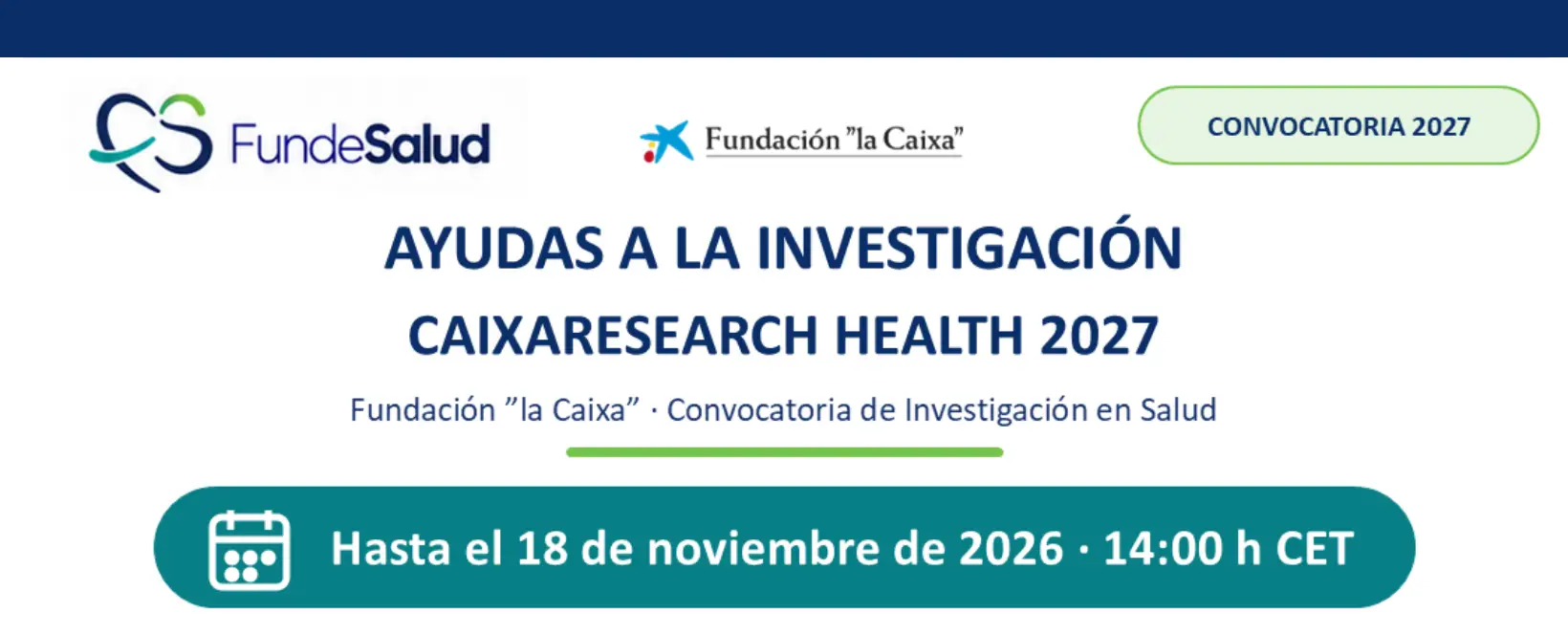Abierta la convocatoria CaixaResearch Health 2027 para proyectos de investigación en salud