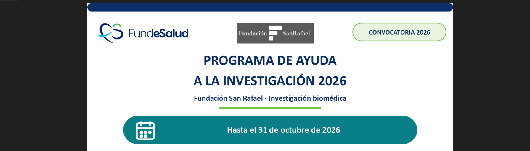 La Fundación San Rafael abre su Programa de Ayudas a la Investigación