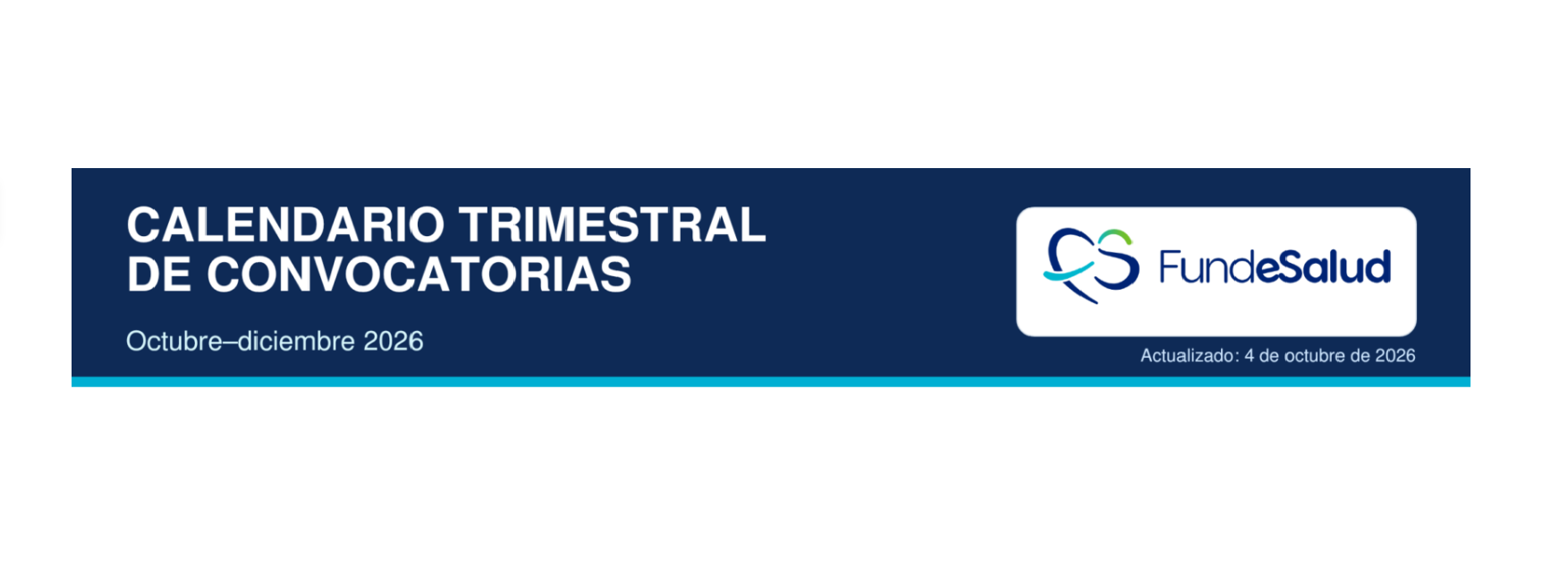 FundeSalud publica su calendario de convocatorias de investigación para el último trimestre de 2026